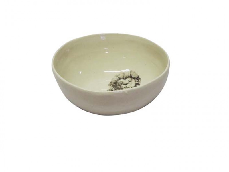 Lion and Lion Cub Snack Bowl Side Lion and Lion Cub Snack Bowl Side